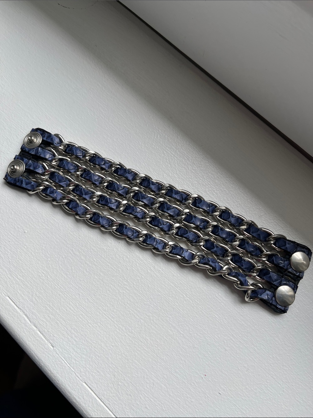 Blue Braided Chain Bracelet